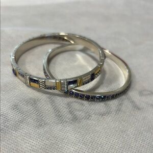 Light Hearted Crystal Bangle + 2 tone Tanzanite Bangle